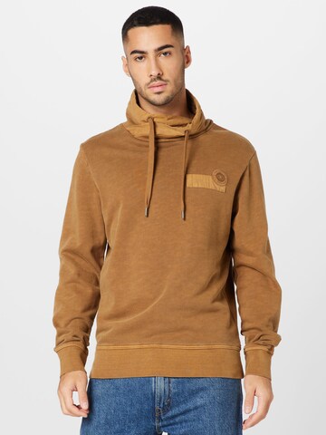 TOM TAILOR - Sweatshirt em castanho: frente