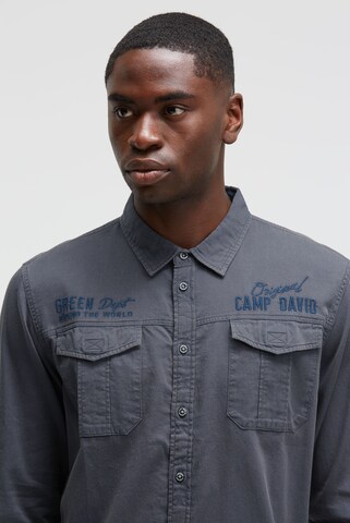 CAMP DAVID Regular fit Button Up Shirt in Blue: front