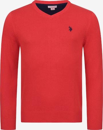 Pull-over U.S. POLO ASSN. en rouge : devant