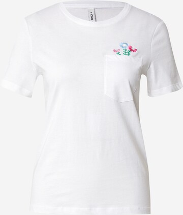 ONLY T-shirt 'POLLY' i vit: framsida