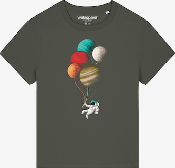 Watapparel Shirt 'Balloon Spaceman' in Grün: Vorderseite