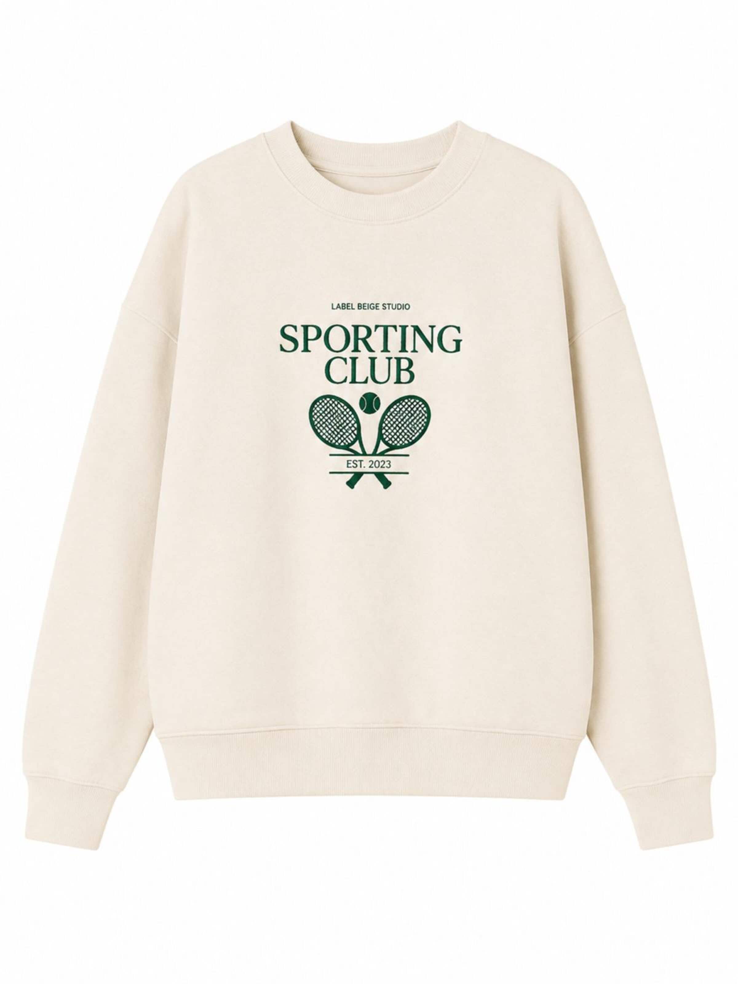 La Label Beige Sweatshirt 'Sporting Club' in Beige: front