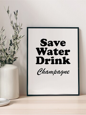 Liv Corday Image 'Save Water Drink Champagne' in White