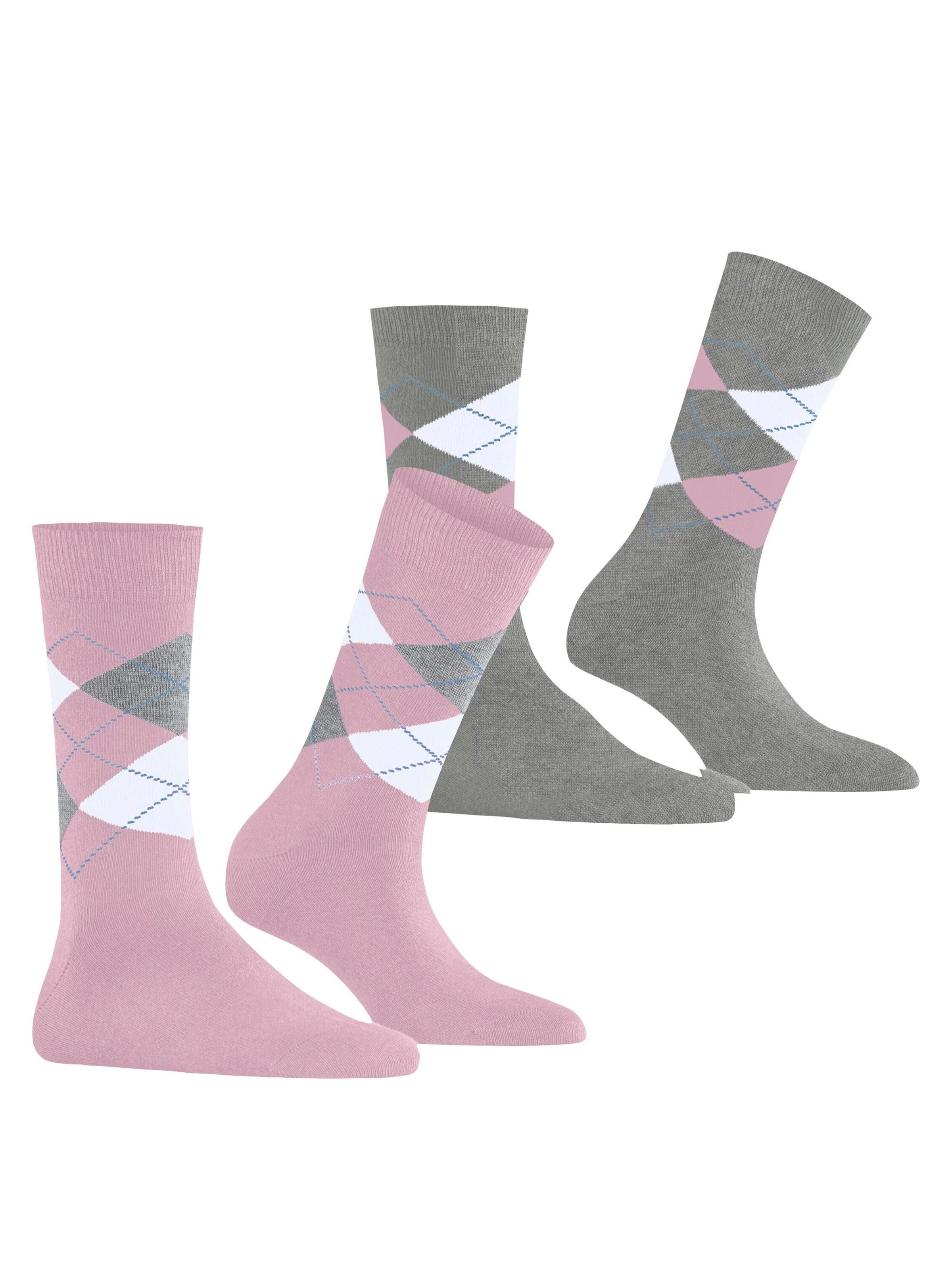 BURLINGTON Socks 'Everyday Argyle' in Pink