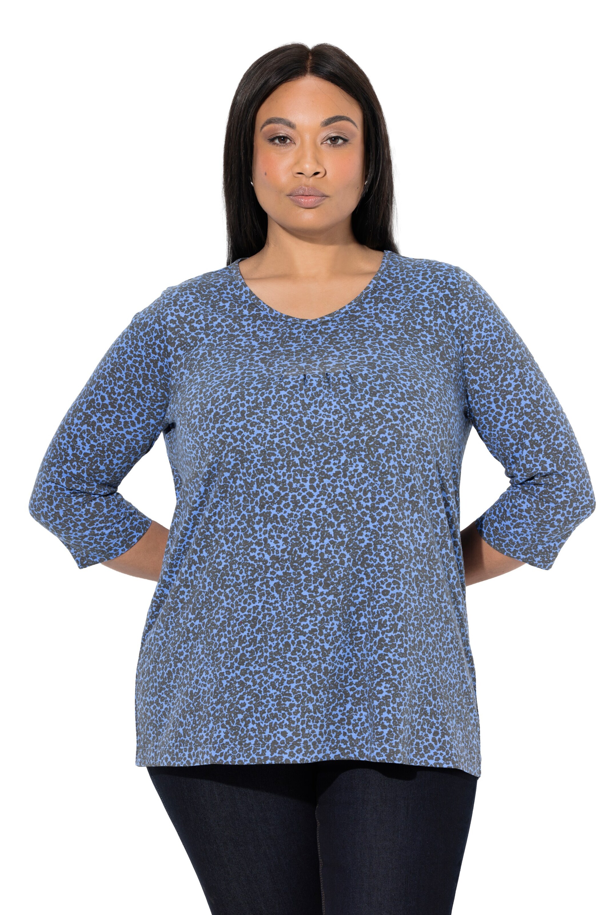 Ulla Popken Bluse in Blau: Vorderseite