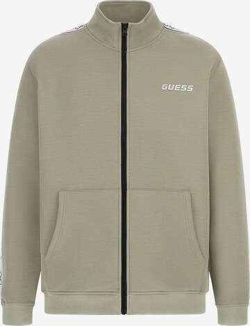 GUESS Athletic Zip-Up Hoodie 'Mickey' in Green: front