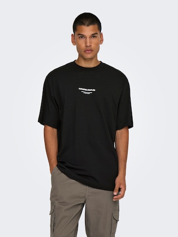 Only & Sons T-Shirt 'ONSCURATED' in Schwarz: Vorderseite