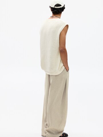 Pull&Bear Wide Leg Hose in Beige