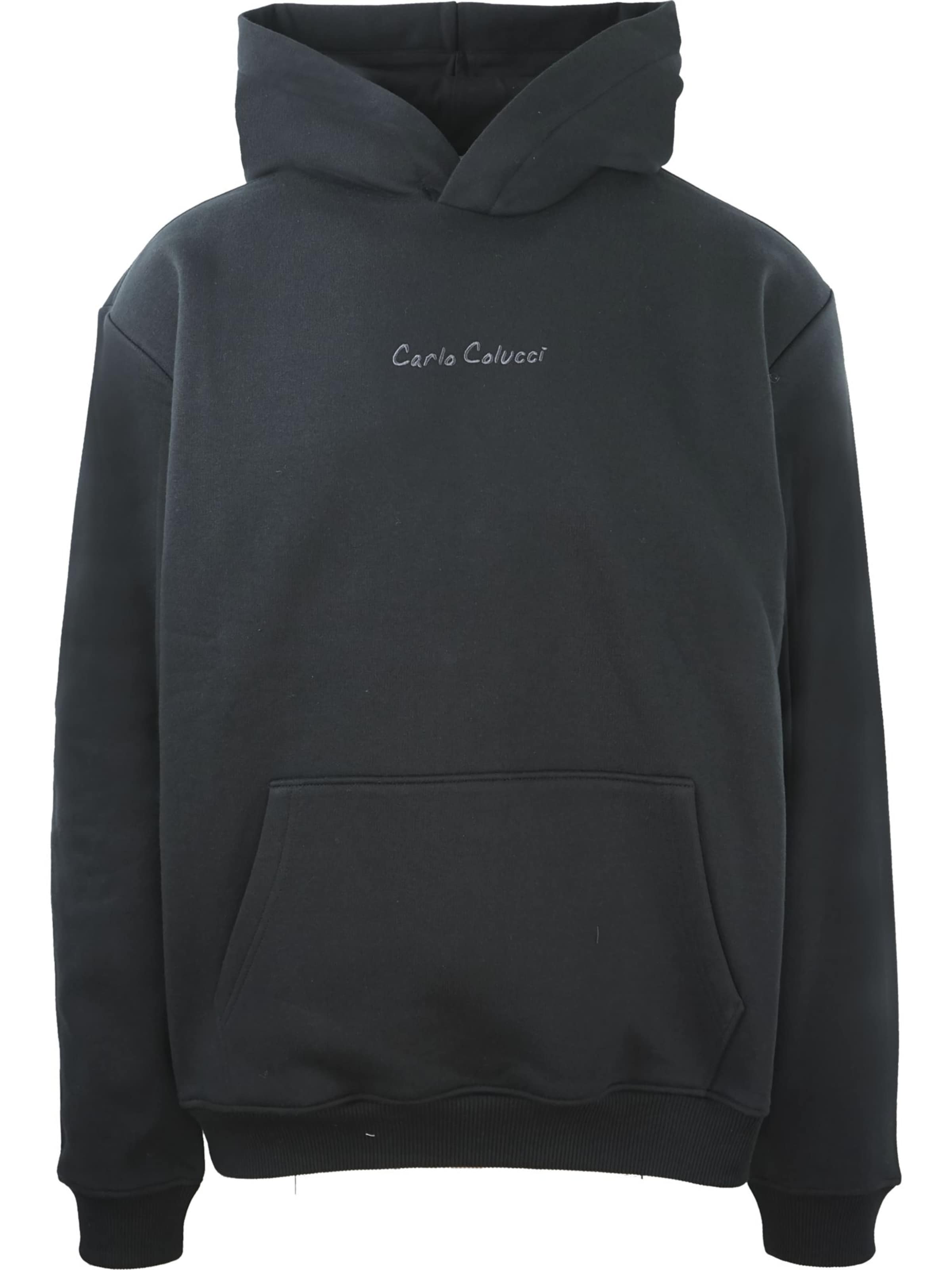 Carlo Colucci Sweatshirt ' Framba ' in Zwart: voorkant