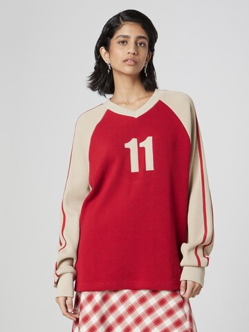 Bella x ABOUT YOU Sweater 'Auguste' in Red: front