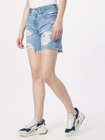 LEVI'S ® Štandardný strih Džínsy '501® Mid Thigh Short' - Modrá: predná strana