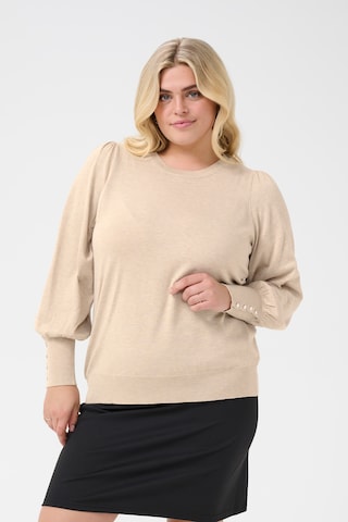 KAFFE CURVE - Pullover 'Lizzy' em bege: frente