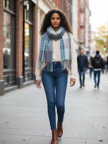Kumixi Scarf 'Fransen' in Blue