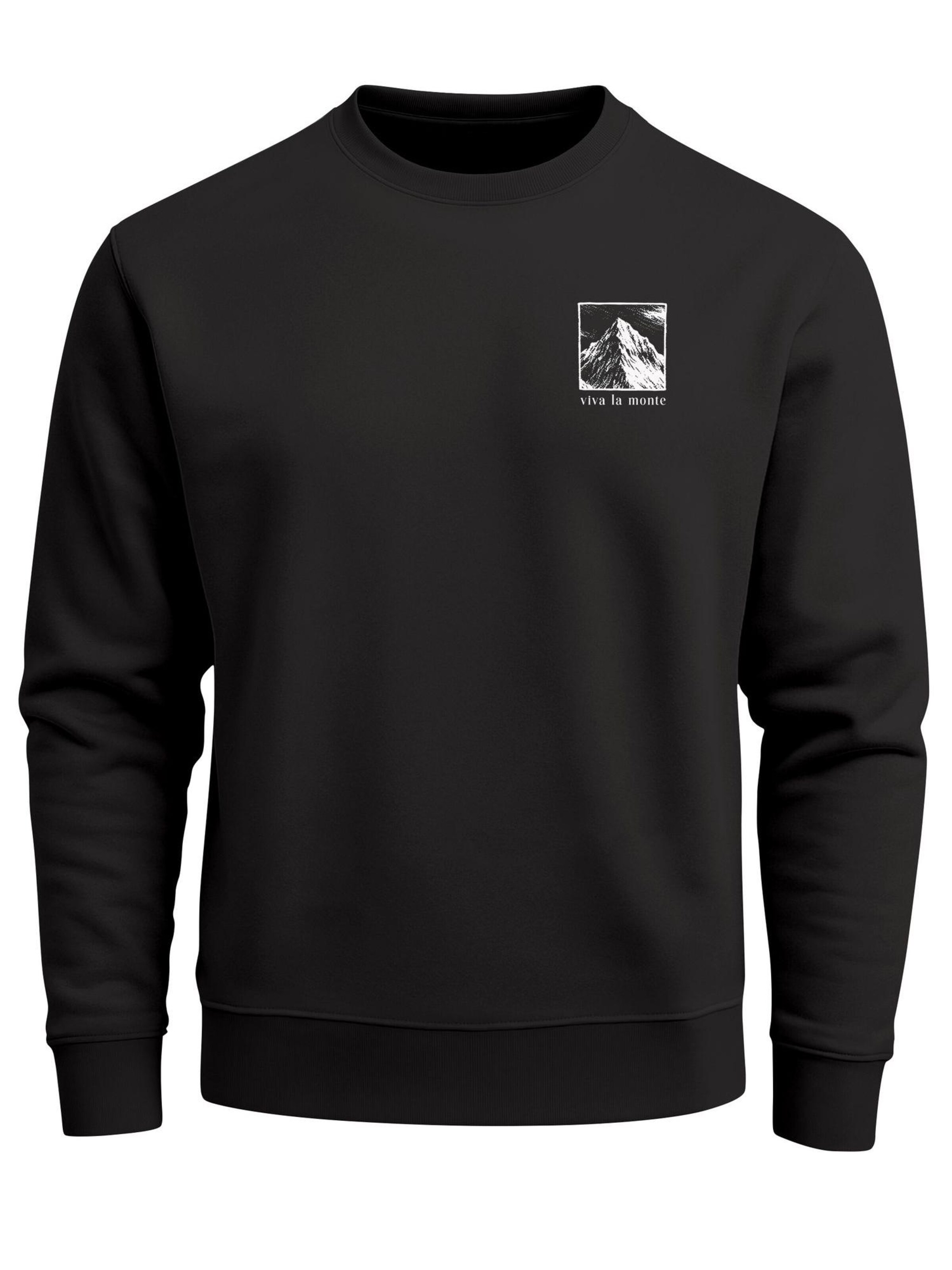 Neverless Sweatshirt 'viva la monte'‌‌‌‌ in Schwarz