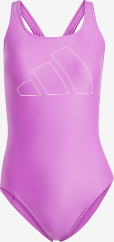 Maillot de bain sport 'Big Bars' ADIDAS PERFORMANCE en violet : devant