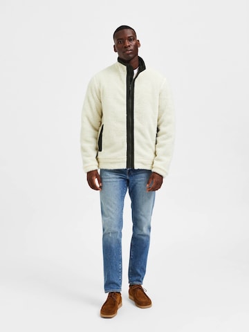SELECTED HOMME Fleecejacke 'SLHZCHINOOK' in Beige