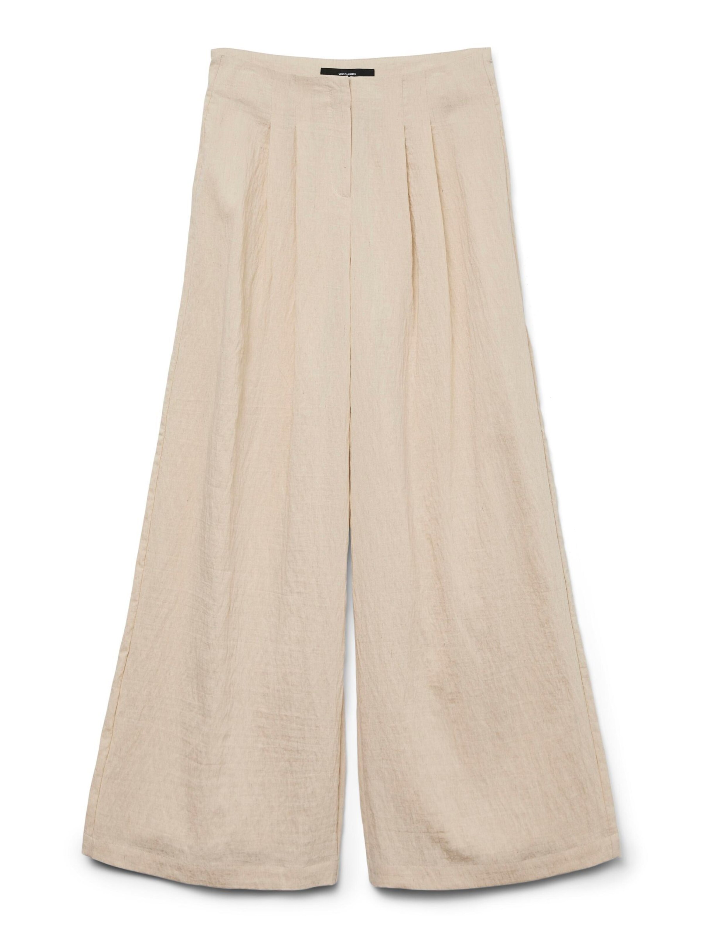 Pantaloni con pieghe 'VMCFea' Vero Moda Curve di colore écru, Visualizzazione prodotti