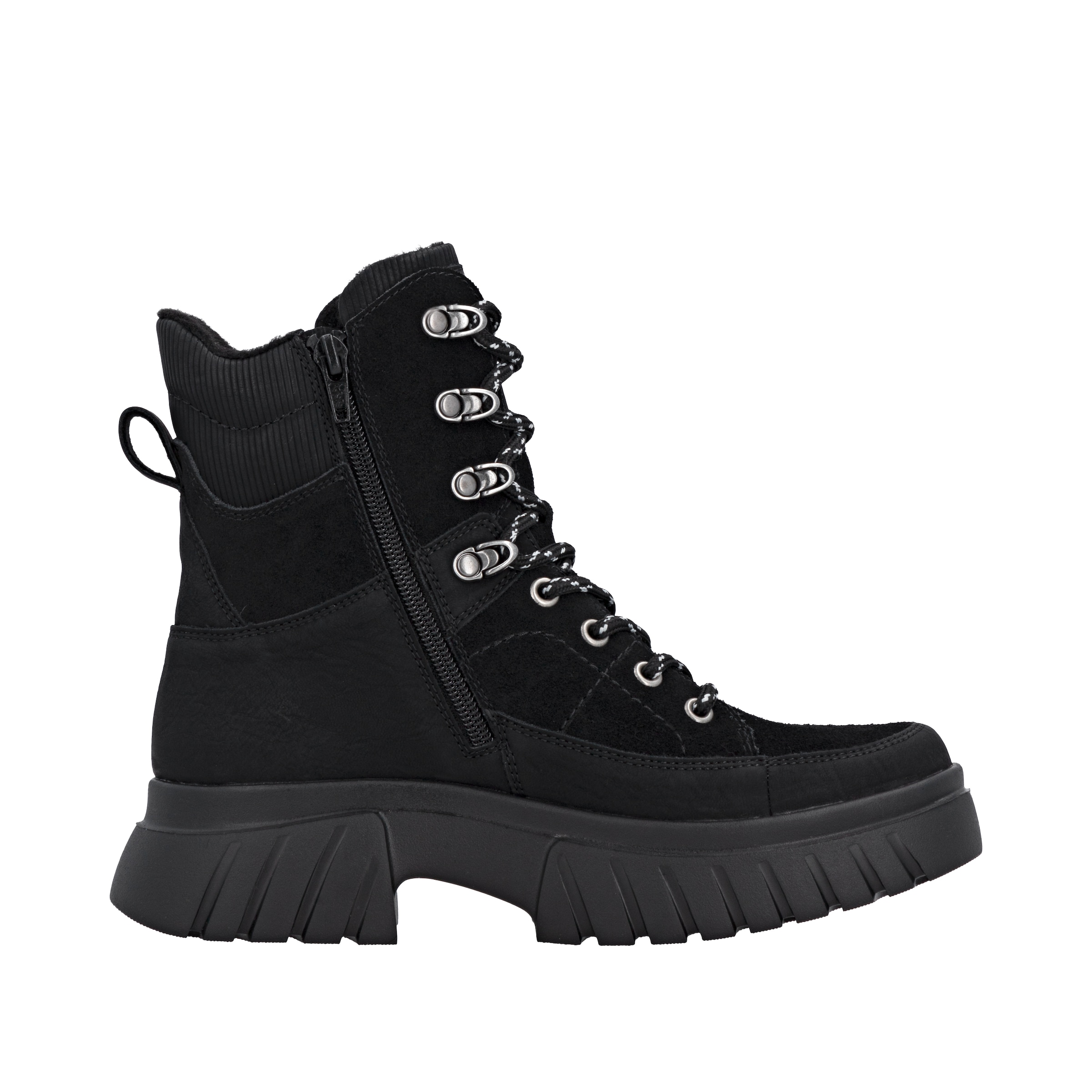 Rieker Sport Μποτάκι με κορδόνια σε μαύρο