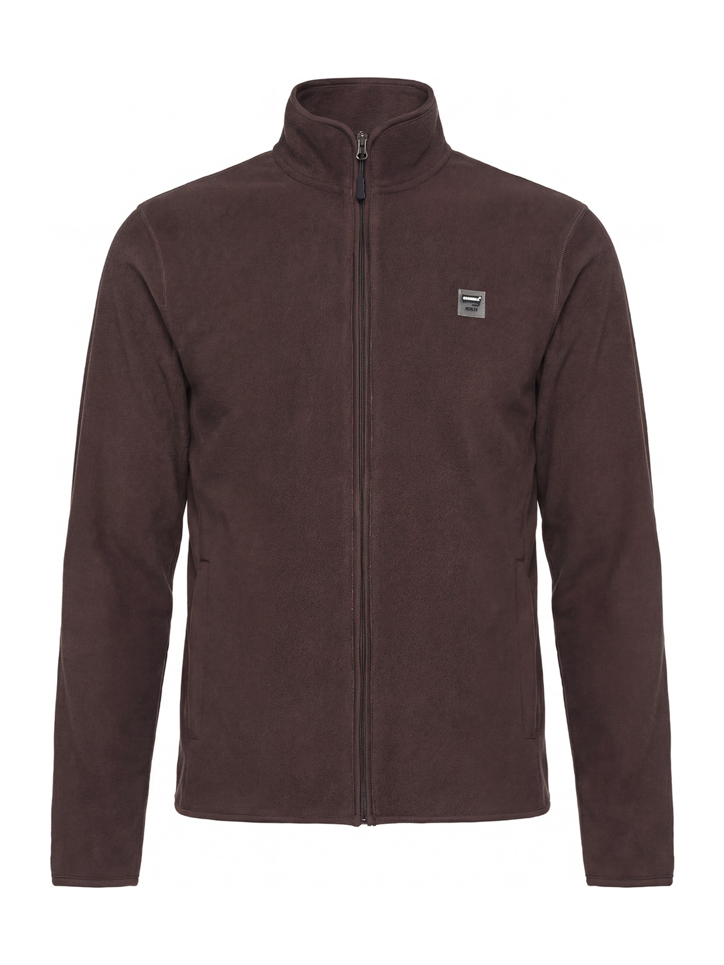 Carrera Jeans Fleece jacket 'Central Zip' in Brown: front