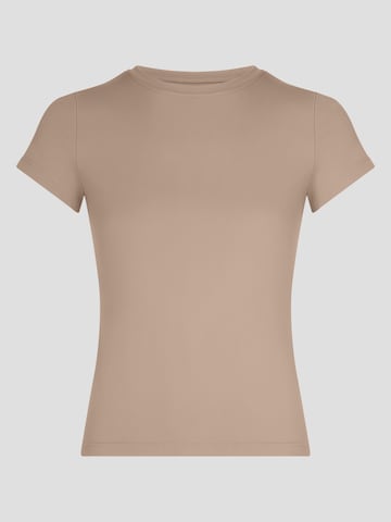YO-GAYA Sporttop 'Short Sleeve Top' in Beige: voorkant