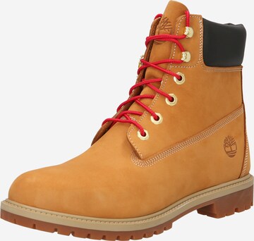 TIMBERLAND - Botines con cordones en marrón: frente