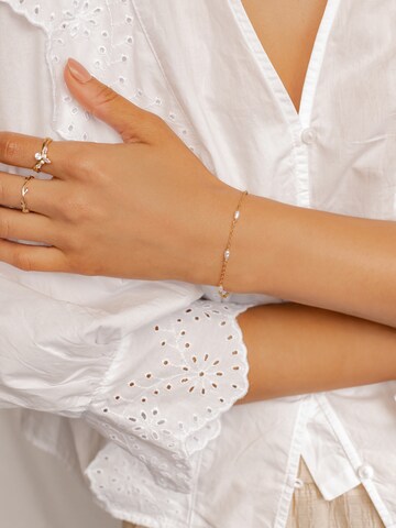 Braccialetto 'Pearl Line' di Hey Happiness in oro