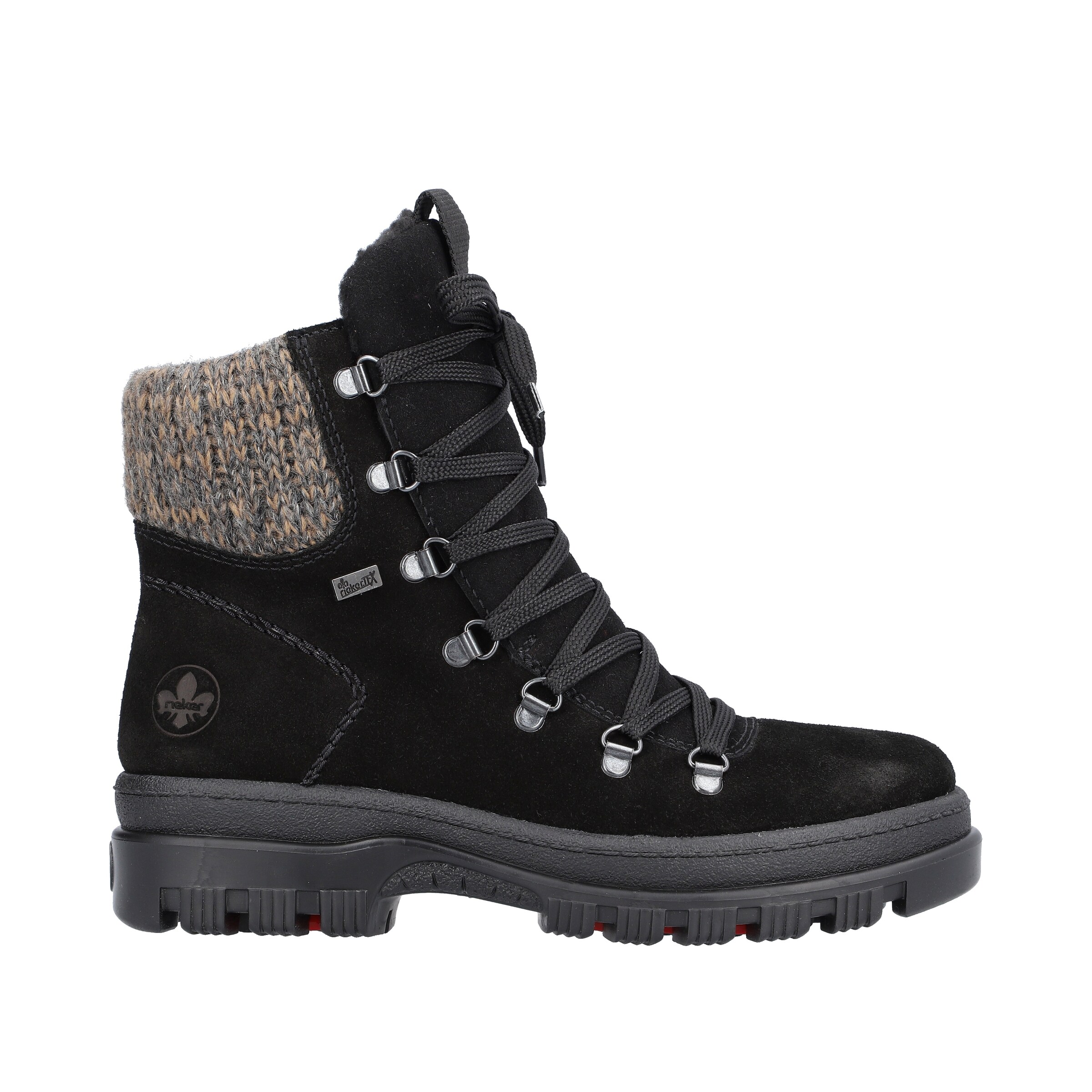 Rieker Lace-Up Ankle Boots in Black