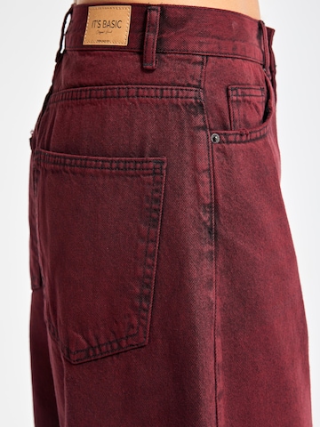 IT'S BASIC Loose fit Jeans 'Skater Mid Rise Jeans' in Red