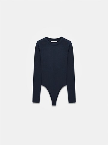 Dilvin Shirt Bodysuit in Blue: front