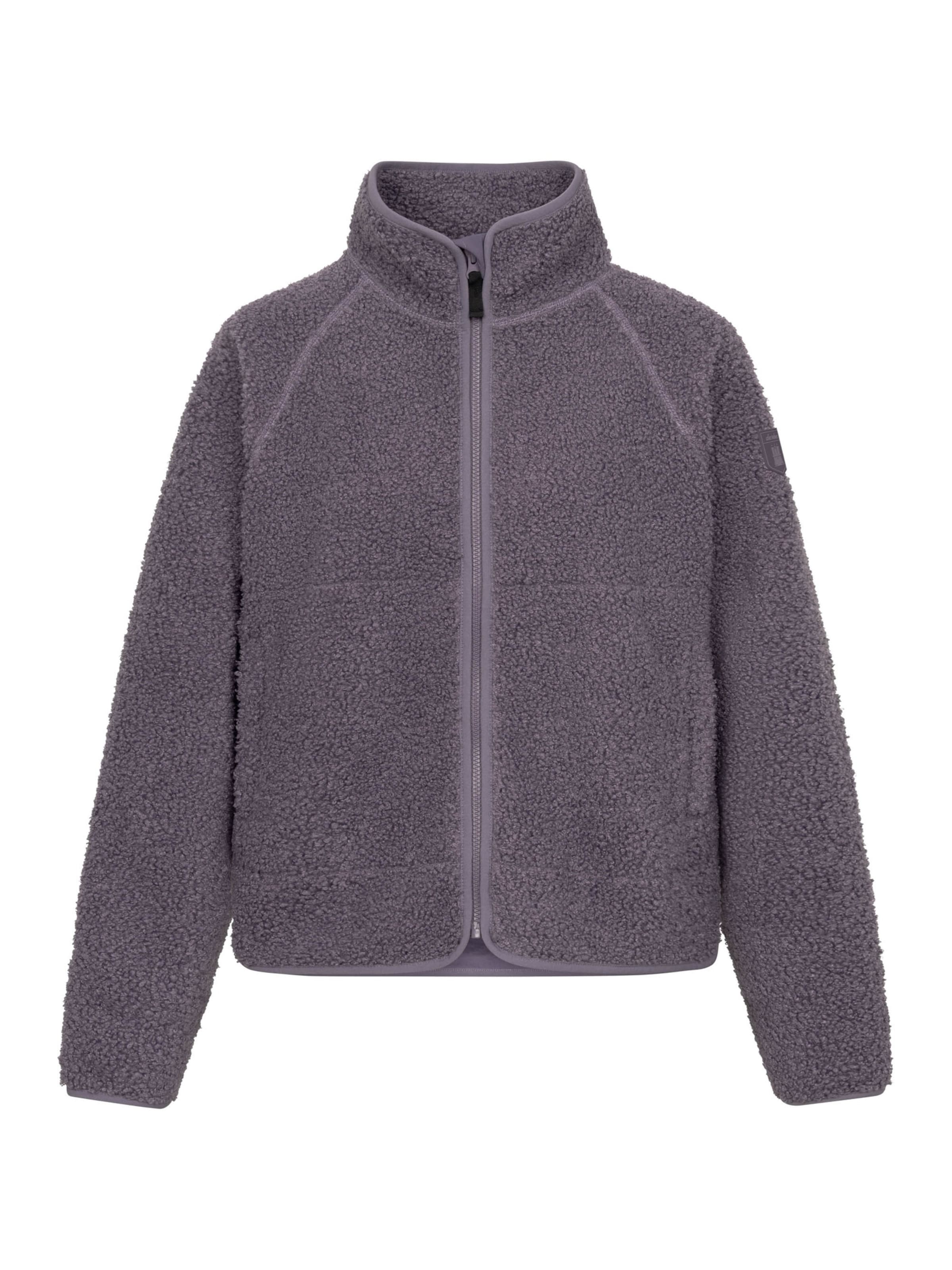 Derbe Fleecejacke 'Kuschelby' in Lila: Vorderseite