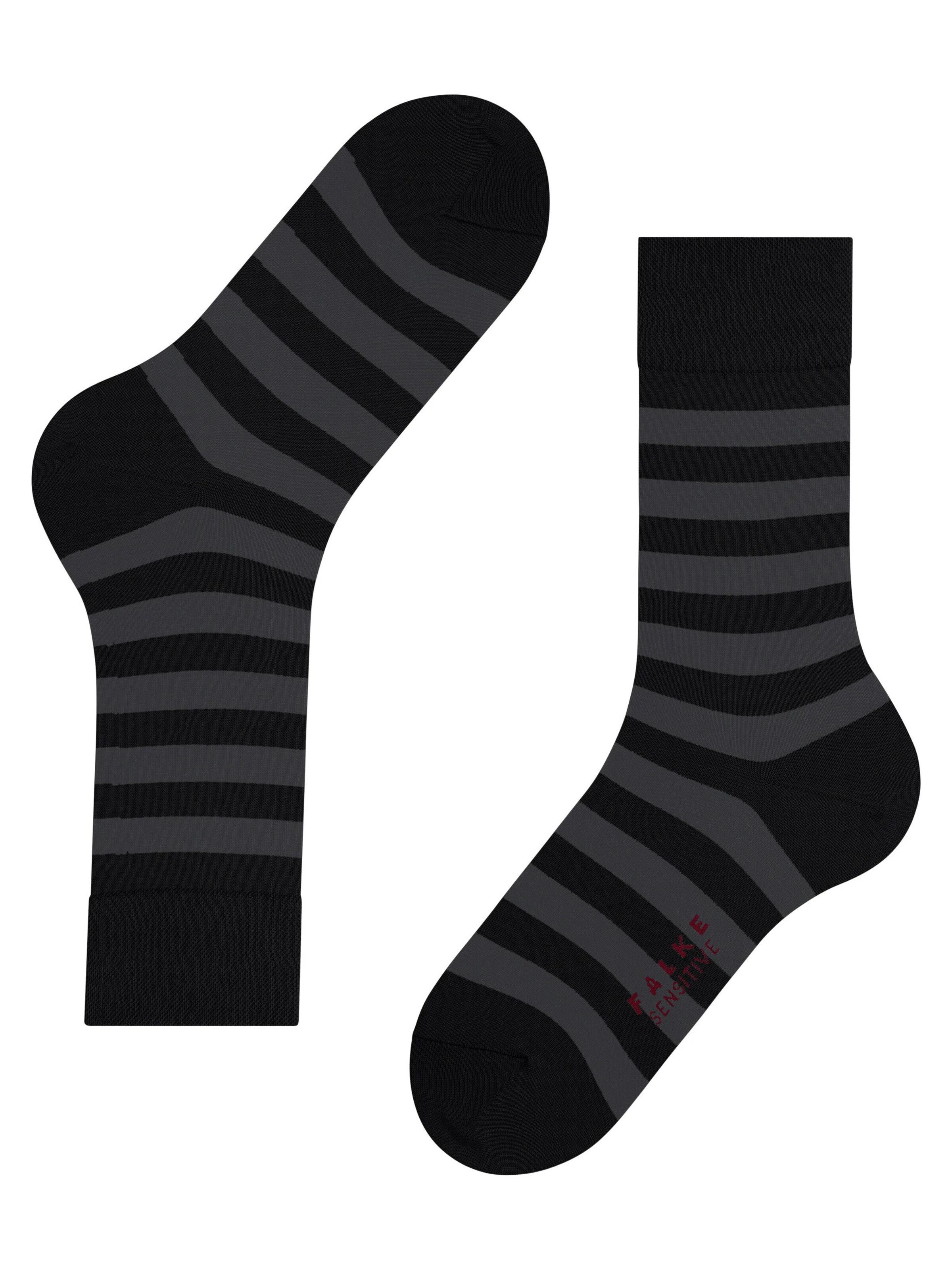 FALKE Socken 'Sensitive Mappd Line'‌‌‌‌‌‌‌‌ in Schwarz