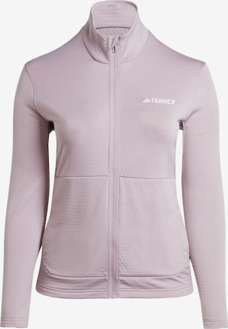 ADIDAS TERREX Athletic Fleece Jacket in Purple: front
