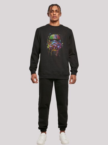 F4NT4STIC Sweatshirt 'Star Wars Stormtrooper Paint Splats' in Zwart