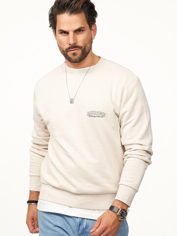 JACK JONES Sweatshirt 'JJINFINITY'‌‌‌‌ in Beige: Vorderseite
