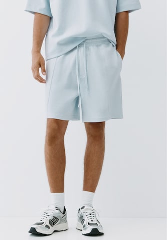Pull&Bear Loosefit Kalhoty – modrá