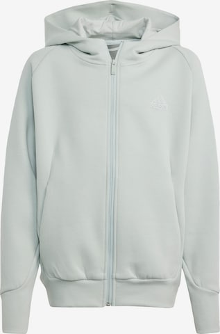 ADIDAS PERFORMANCE Athletic Zip-Up Hoodie 'Z.N.E.' in Grey: front