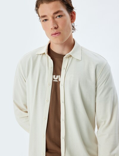 Koton Button Up Shirt in Ecru, Item view