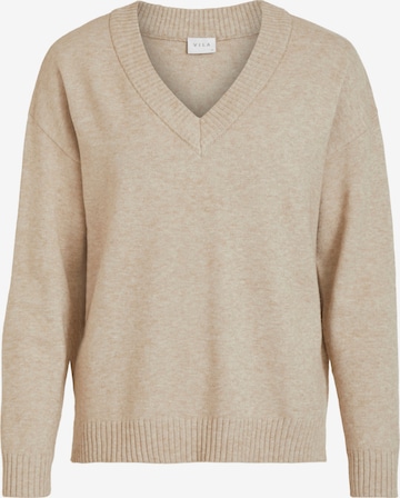 VILA Oversized Sweater in Beige: front