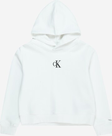 Sweat-shirt Calvin Klein Jeans en blanc : devant