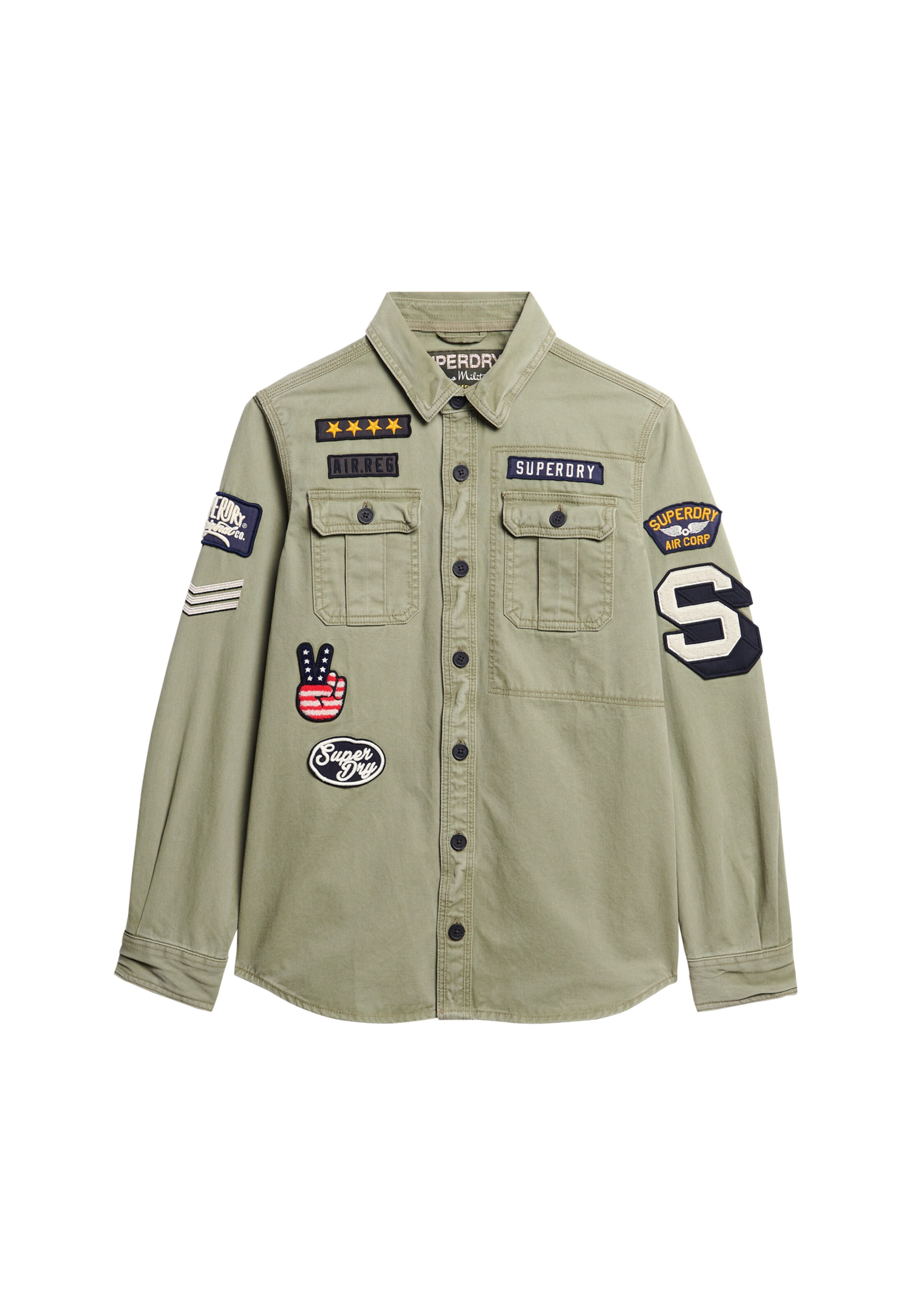 Superdry Between-Season Jacket in Khaki / Red / Black / White, Item view