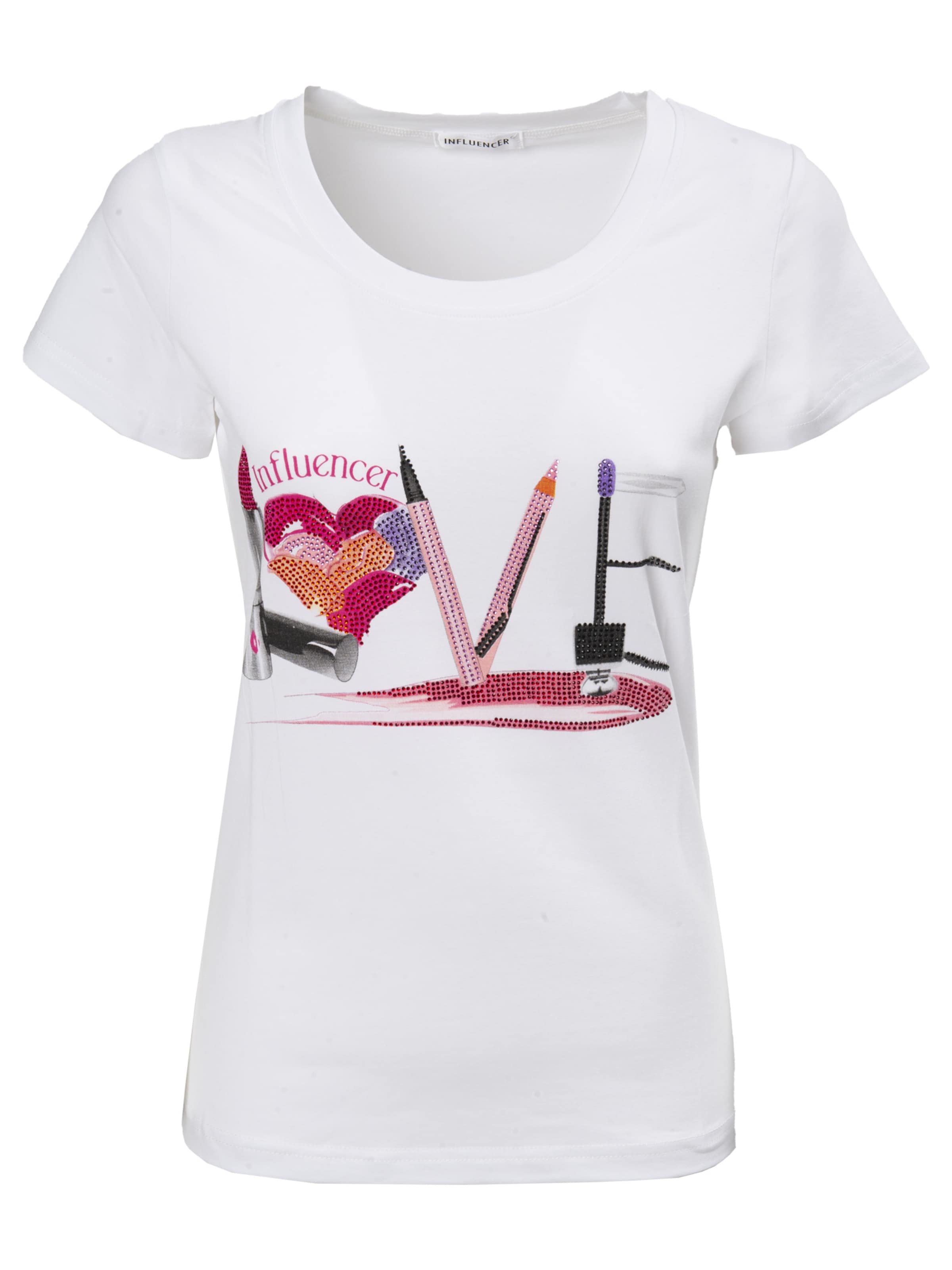 Influencer Majica 'Love' | bela barva: sprednja stran
