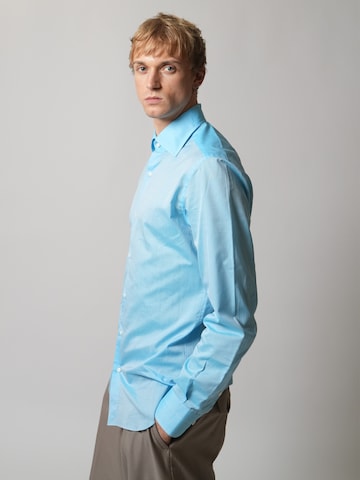 HENRIK Slim fit Button Up Shirt in Blue