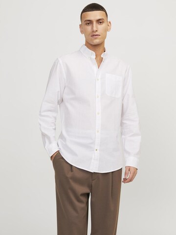 JACK & JONES Слим Рубашка 'JJEOxford' в Белый: спереди