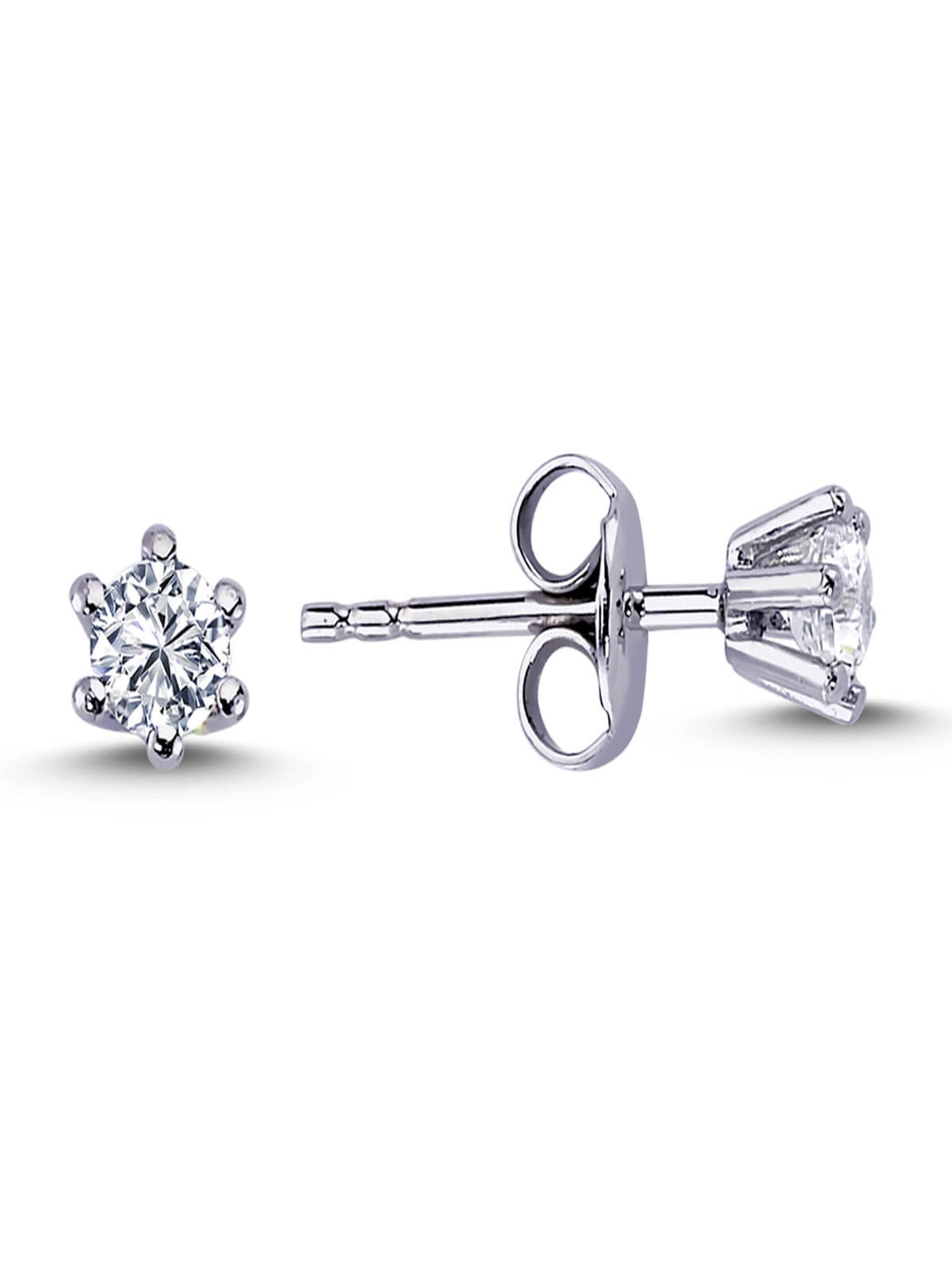 EinStein Diamant Earrings 'Solitär' in Silver: front