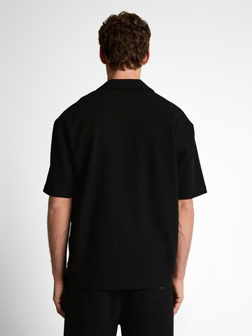 TOM TAILOR DENIM Comfort fit Button Up Shirt in Black