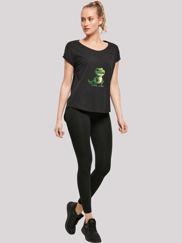 F4NT4STIC T-Shirt 'Süßer grüner Dino' in Schwarz