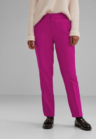 STREET ONE Tapered Pleated Pants in Pink: front