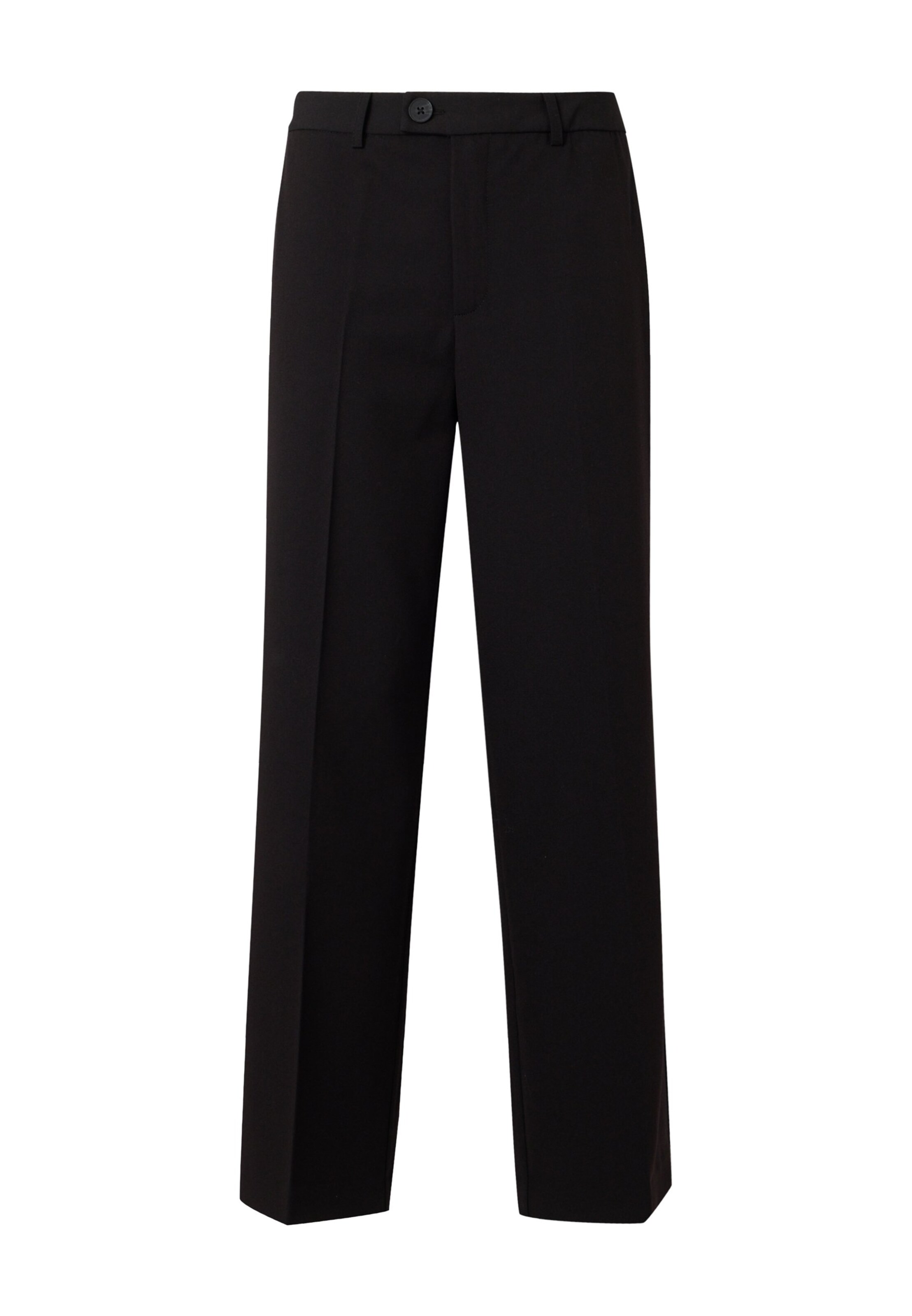 Vero Moda Petite Regular Trousers with creases 'VMTEXAS' in Black: front