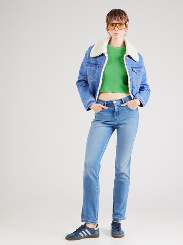 mėlyna WRANGLER Prigludęs Džinsai 'SLIM'