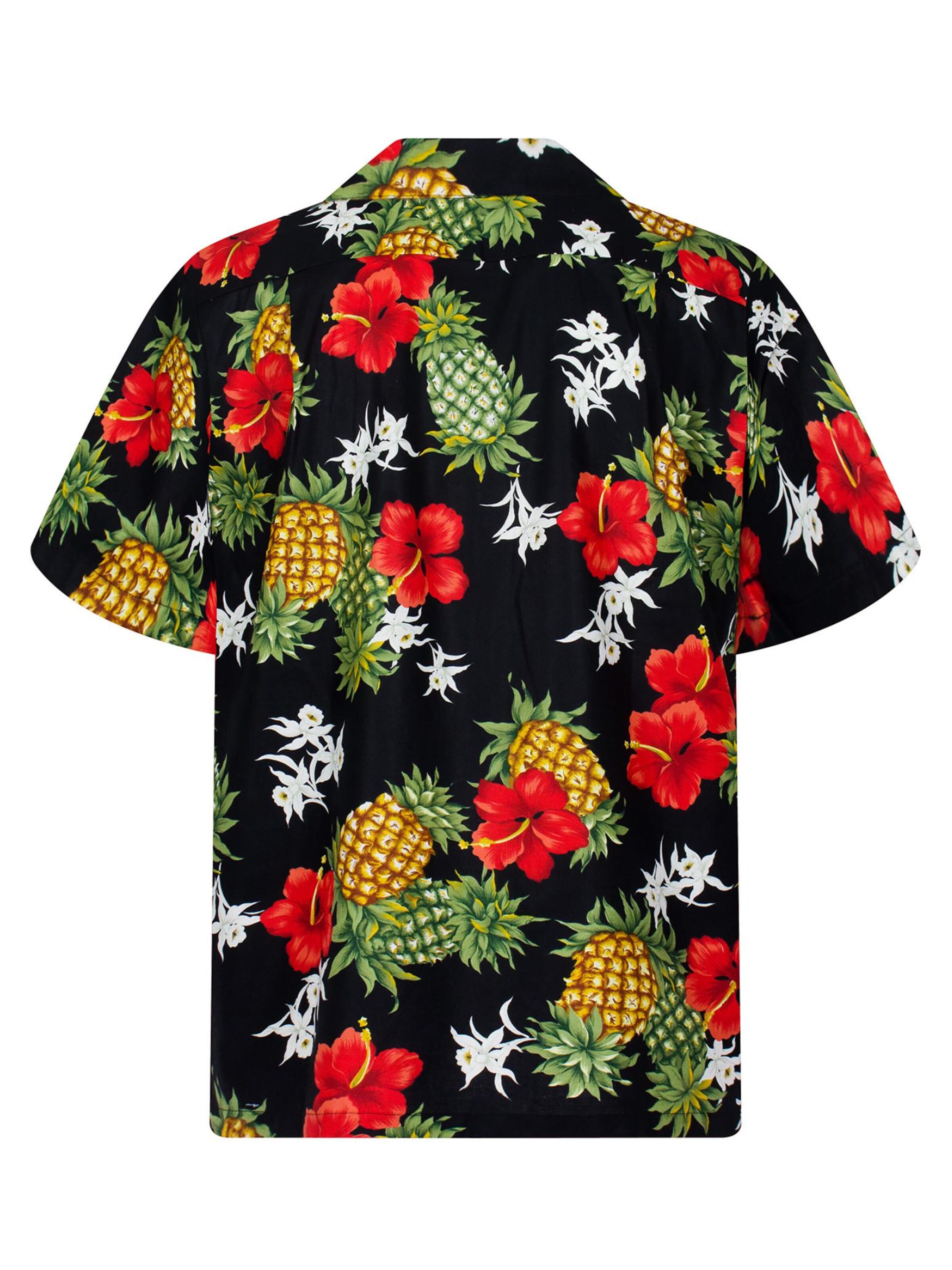 KY's Regular Fit Hemd 'Ananas'‌‌‌‌‌‌ in Schwarz